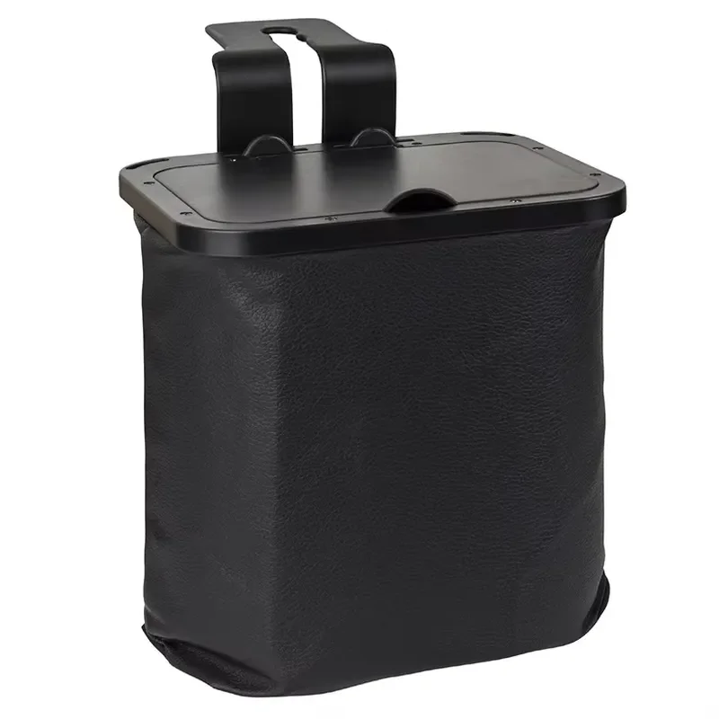for  Car Portable Trash Can Durable Leather Backseat Storage  Auto Interior Waste Basket Organizer