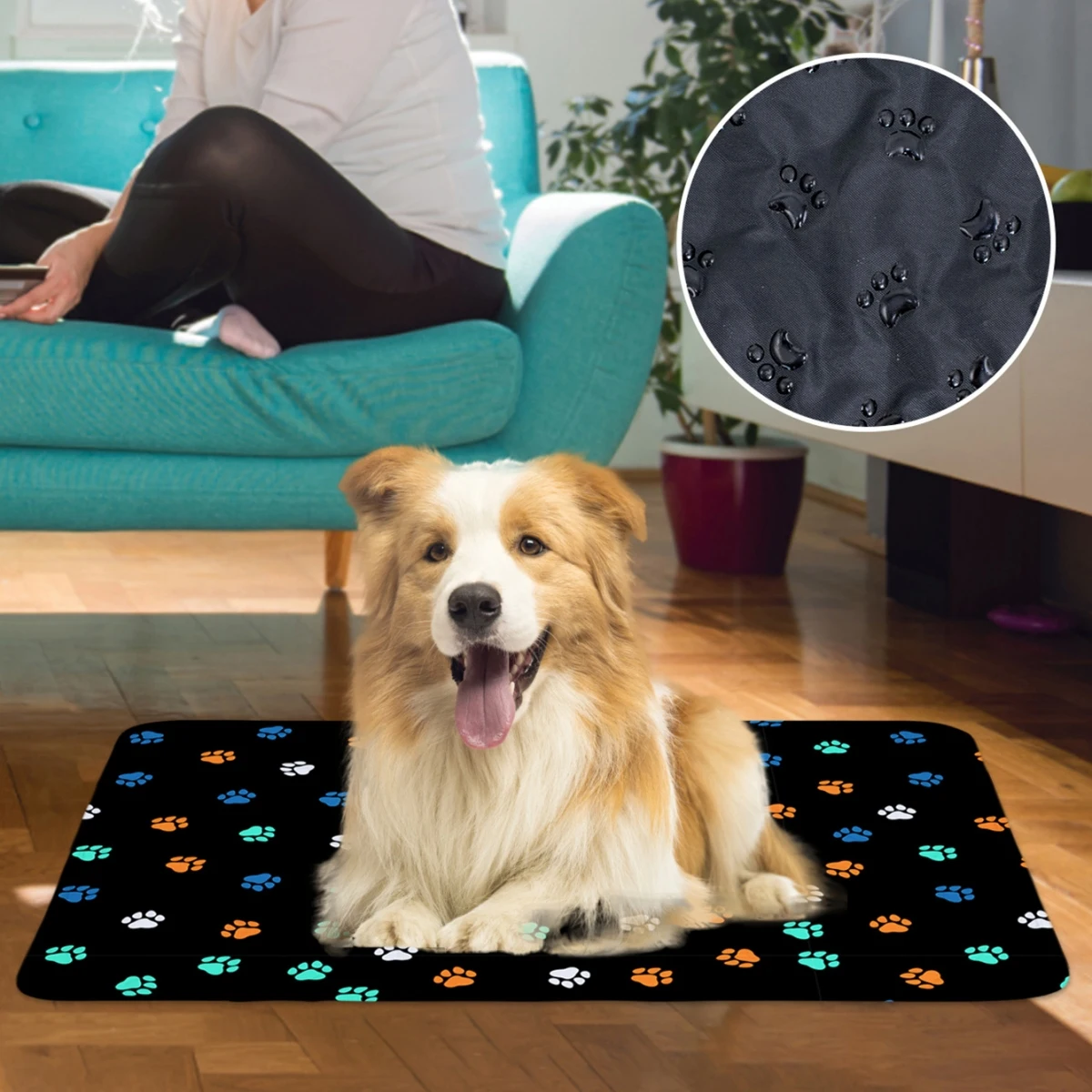 1PC Washable Dog Pee Pads Waterproof Puppy Pads Mat Reusable Potty Training Whelping Pads Anti-Slip Rabbits and Guinea Pigs Beds