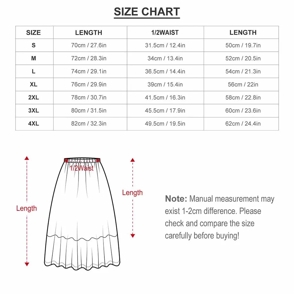 Jupe trapèze à taille élastique, grande taille 2XL 3XL