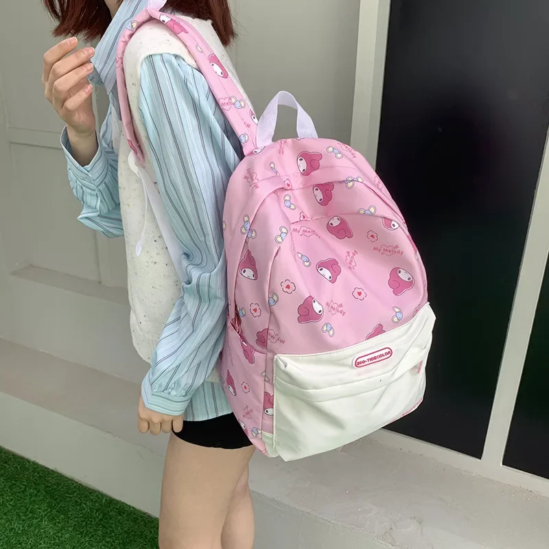 Sanrio tas sekolah siswa Cinnamoroll Babycinnamroll baru tas ransel kartun lucu kapasitas besar bantalan bahu ringan tahan air