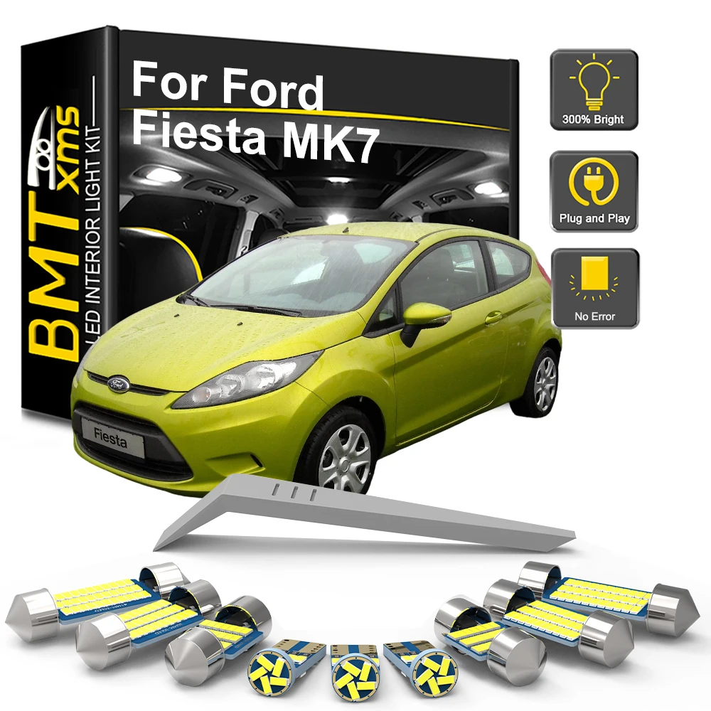 For Ford Fiesta MK7 2011 2012 2013 2014 2015 2016 2017 2018 2019, 7/13PCS LED Interior Light Bulb Kit LED Car Dome Lamp Canbus