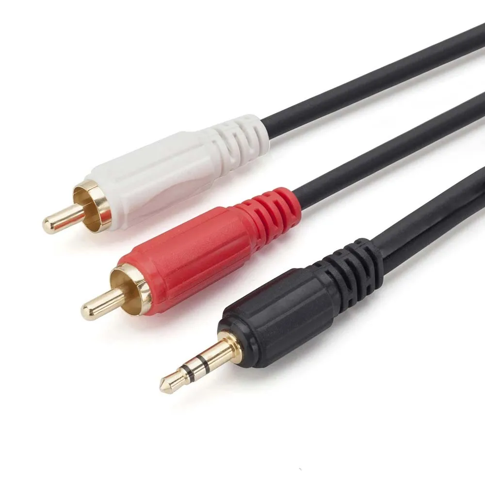 

Phones Audio Cable 3.5mm Plug Music Stereo Adapter Splitter Audio AUX Line 3.5mm to 2 RCA Male Adapter Cable Jack Connector