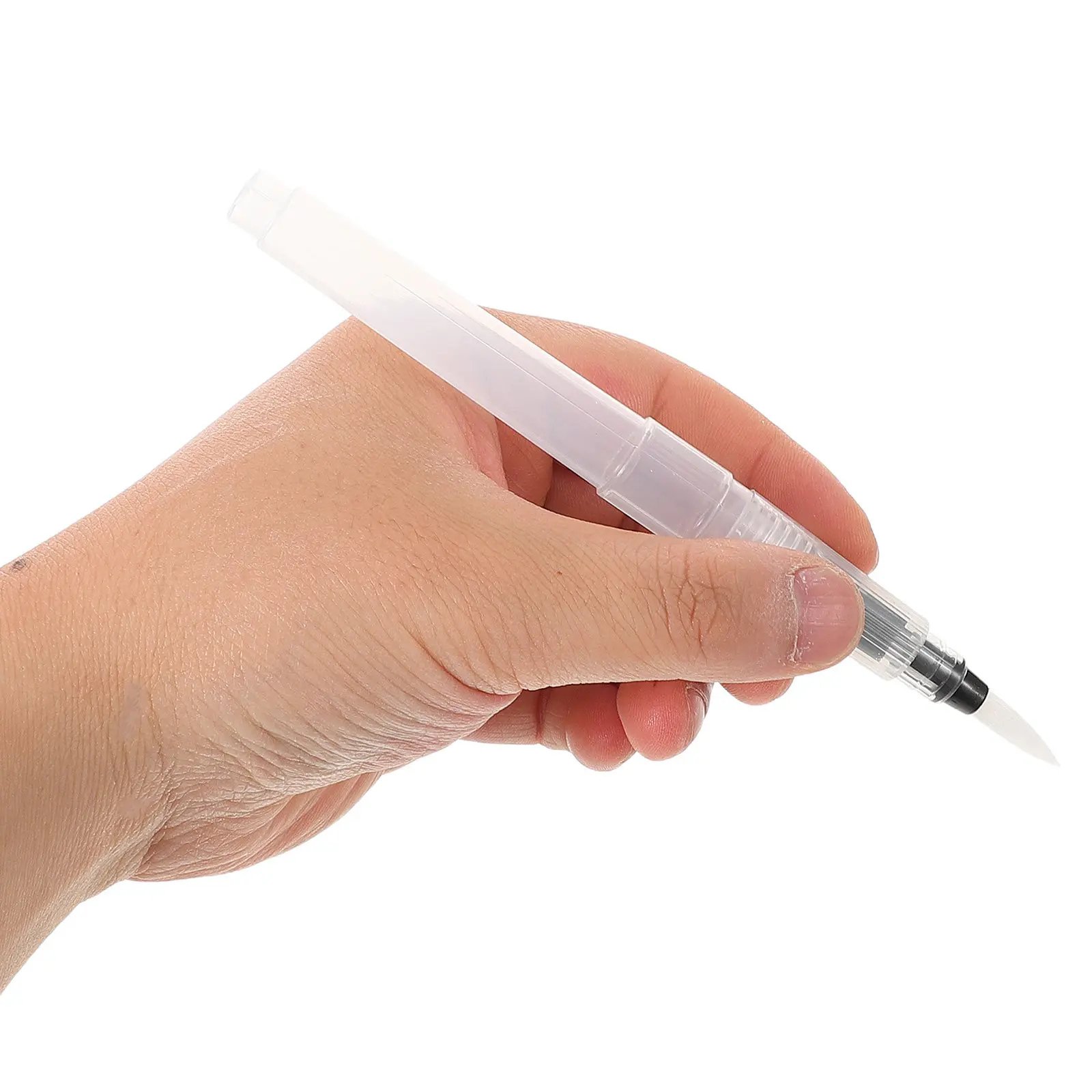 6Pcs Watercolor Brush Pen Set Refillable Easy Grip Design Flexible Tip for DIY Calligraphy Lettering Painting Outdoor Indoor
