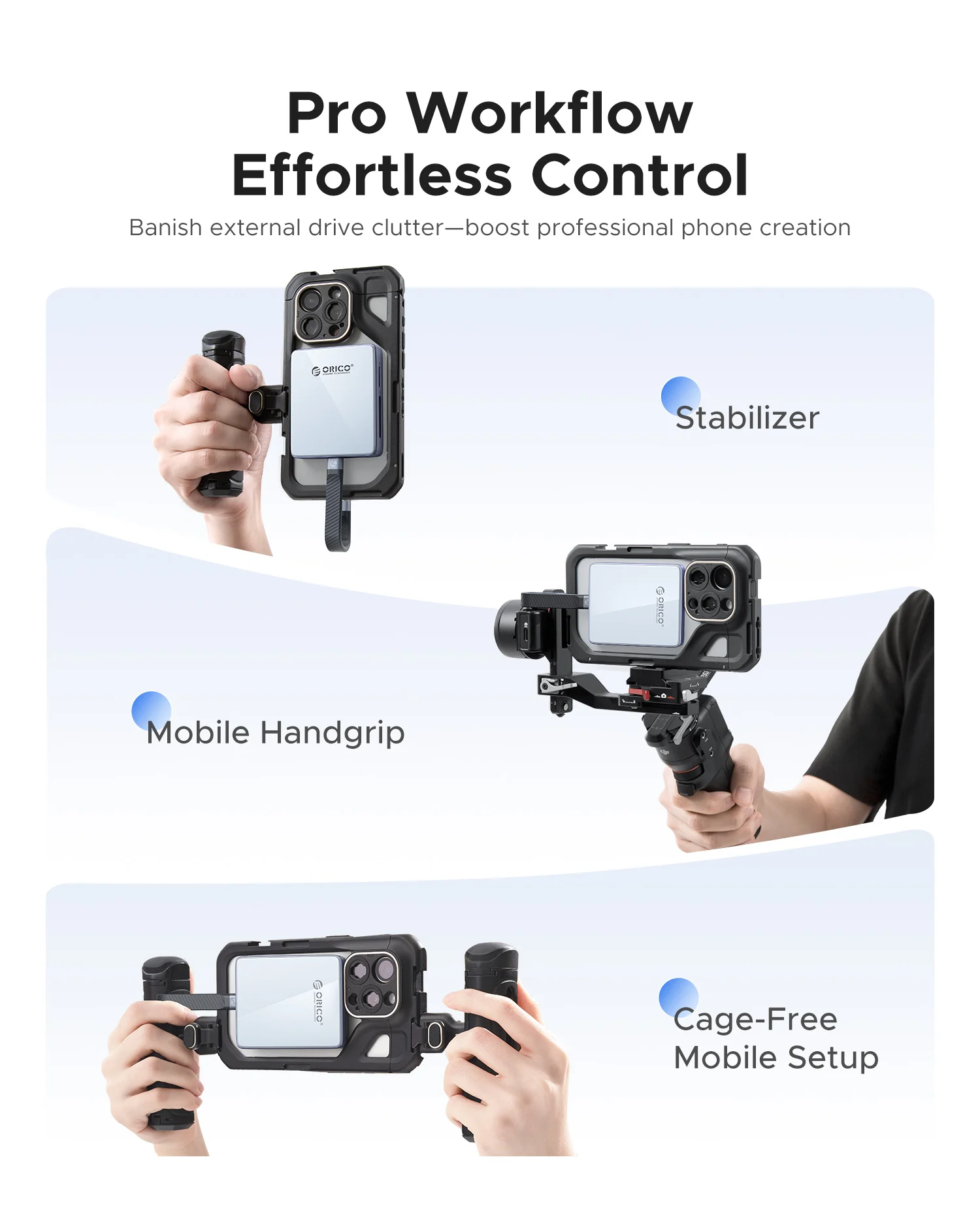 ORICO Ssd externo 2230 2242 Carcasa Nvme Ssd Estuche externo Lector de tarjetas Ssd con PD 100W 10Gbps para iPhone 16 17