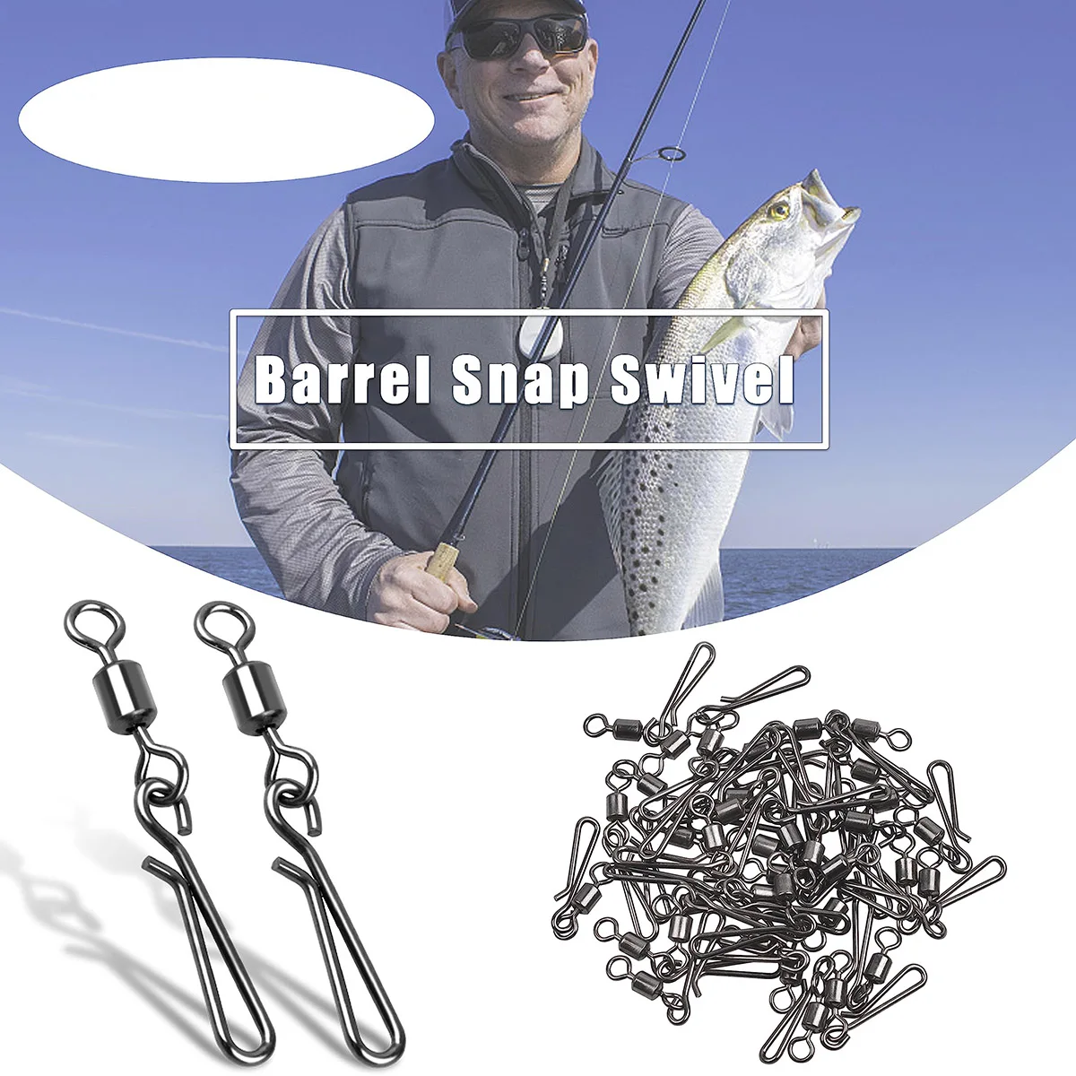 Rolling Connector Angeln Wirbel Salzwasser Korrosionsbeständigkeit Snap Wirbel Kit Edelstahl Quick Fishing Snap Barrel Süßwasser – Detail 1