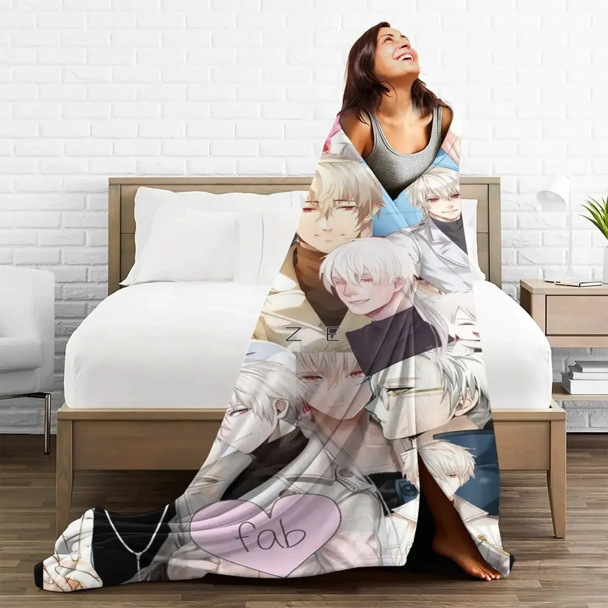 

Baby Blanket Mystic Messenger Plaid Anime Flannel Spring/Autumn Ultra-Soft Multi-function Throw for Home Travel Rug Piece