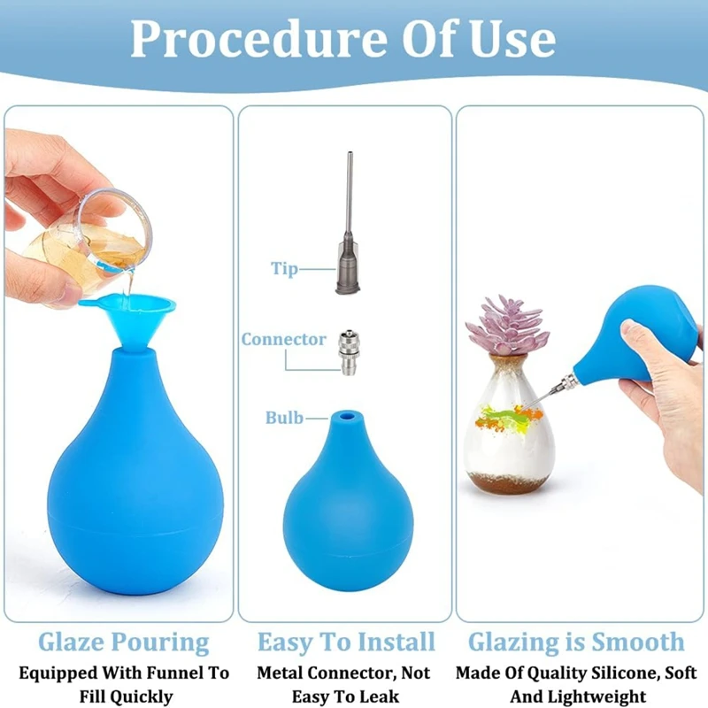 160 Pcs Ceramic Precision Applicator Set, Pottery Tools Supplies, 5 Pcs Ceramic Glaze Squeeze Bottle With Adapter