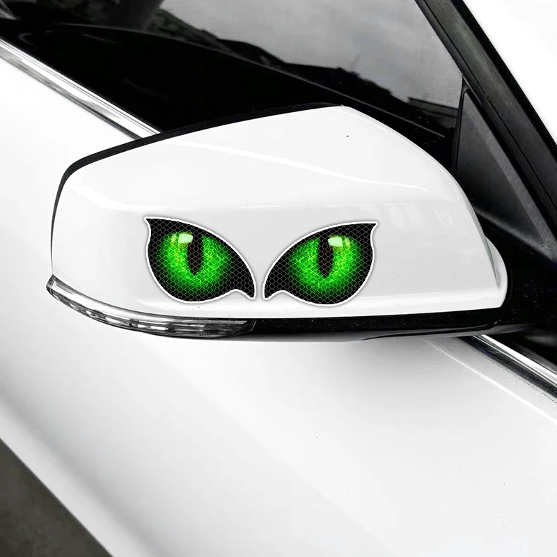 1Pair Demon Eyes Motorcycle Sticker Reflective Waterproof for Motorbike Side Panel Car Window Electric Scooter Vinyl Decal view 5
