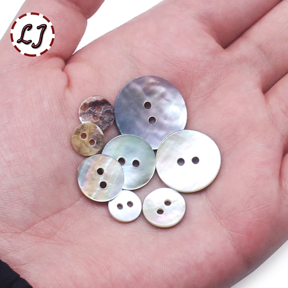 30pcs/lot of shell buttons, new colored pearl shells, circular 2-hole buttons, clothing sewing accessories DIY