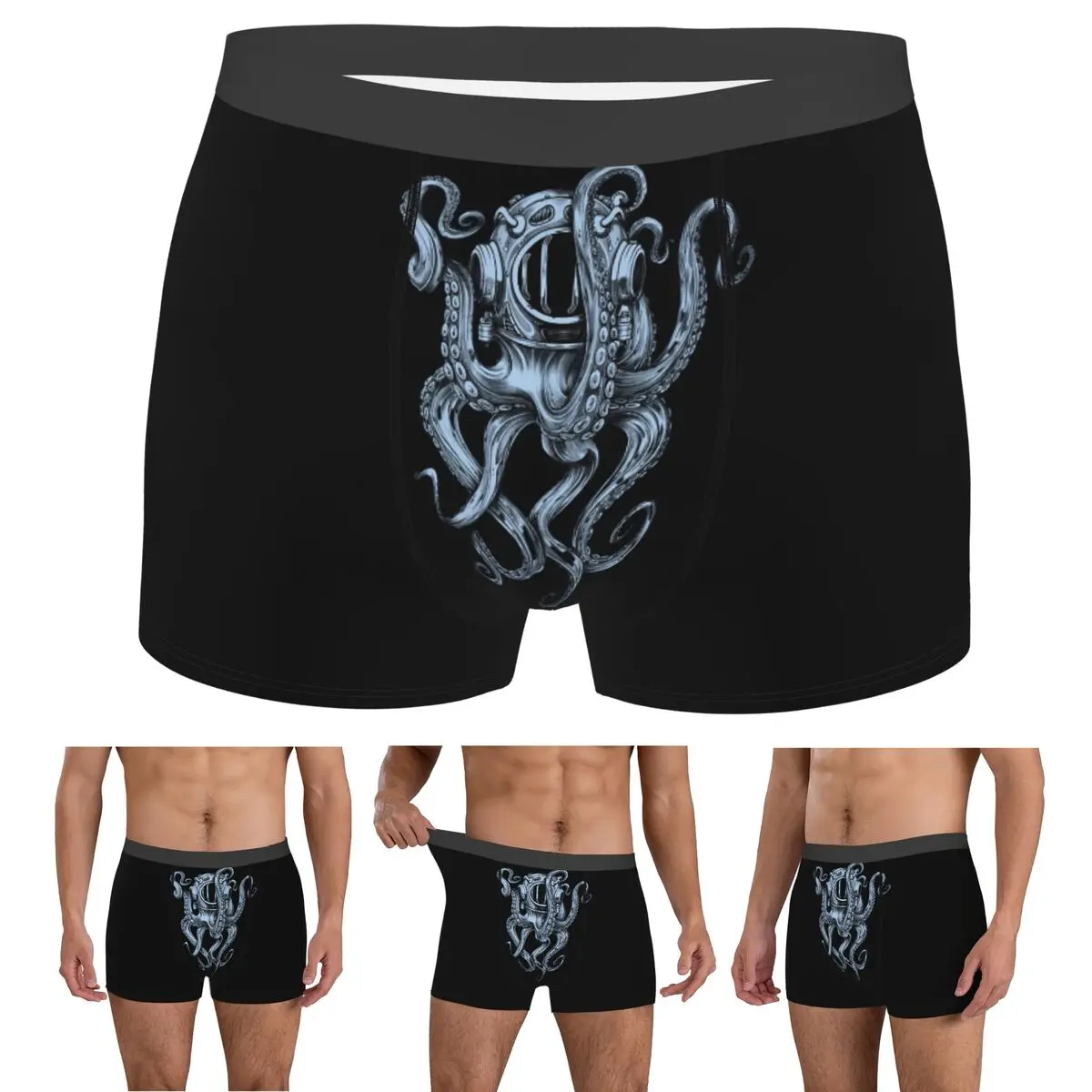 

Boxer Underpants Shorts Octopus Scuba Diver Helmet Panties Men's Breathable Underwear for Homme Man Boyfriend Gifts