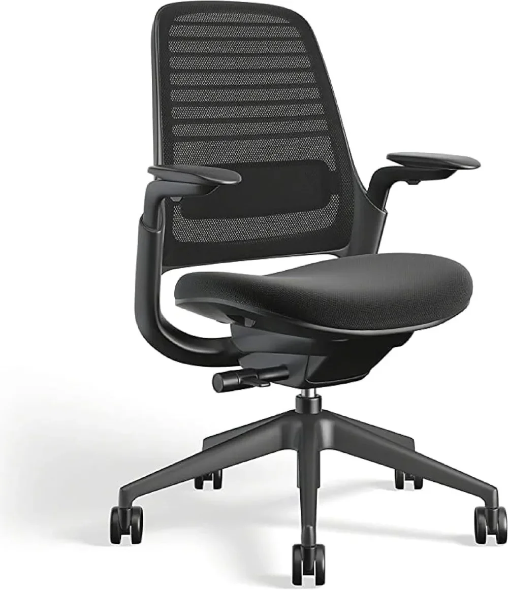 Series 1 Office Chair - Ergonomic Work Chair with Wheels for Carpet - Helps Support Productivity - Weight-Activated Controls