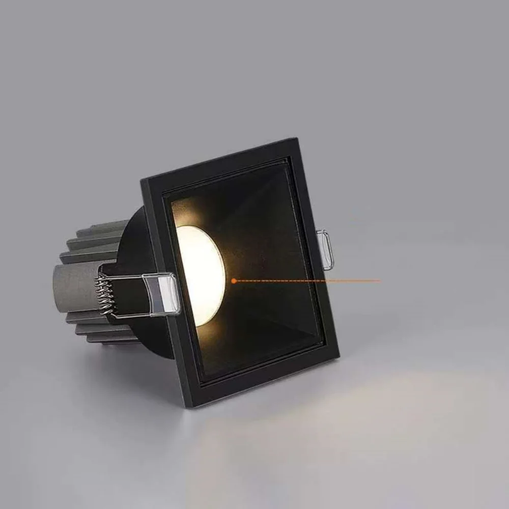 Embedded square grid spotlight LED household ceiling light, living room bedroom anti glare decorative lighting