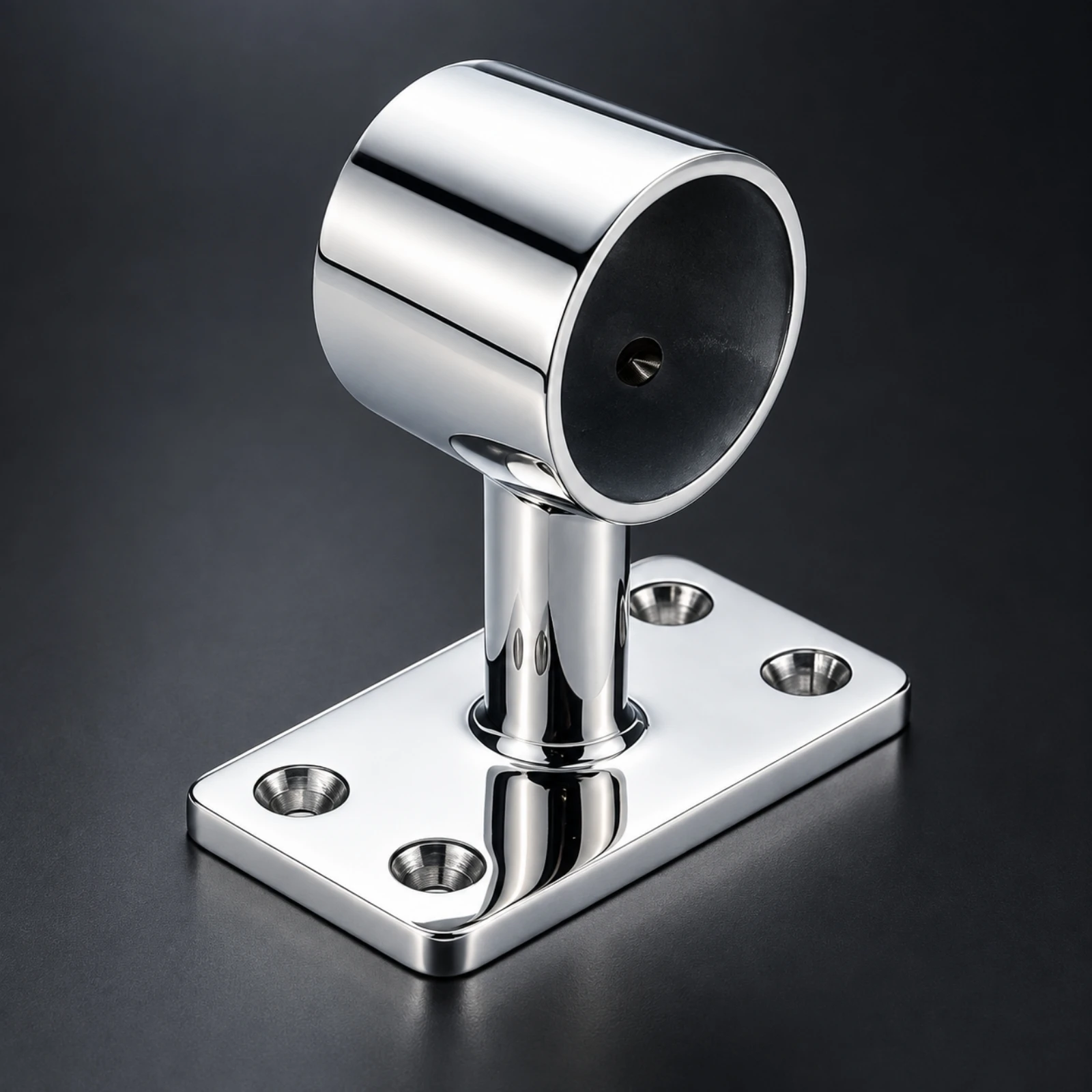 Handrail Support Bracket with Mounting Plate Corrosion Resistant Stainless Steel Handrail Bracket Hardware Silver Polished