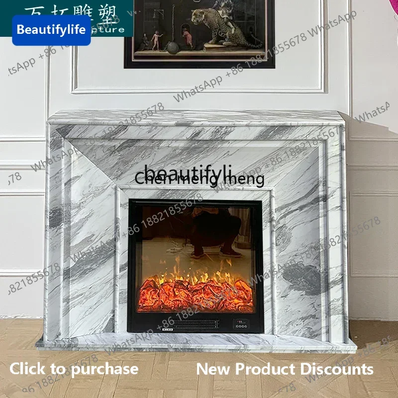 

183Marble fireplace French natural large white stone simple stone carving stone fireplace6005