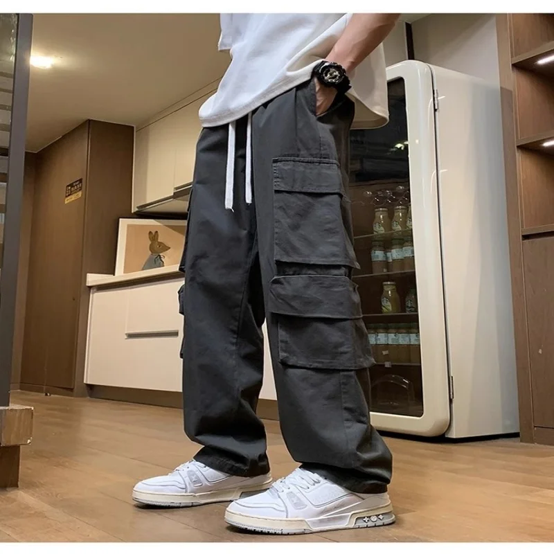 سراويل عمل مستقيمة للرجال، مناسبة للخريف، سراويل كاجوال مقاومة للاهتراء، سراويل كلاسيكية عصرية متعددة الجيوب