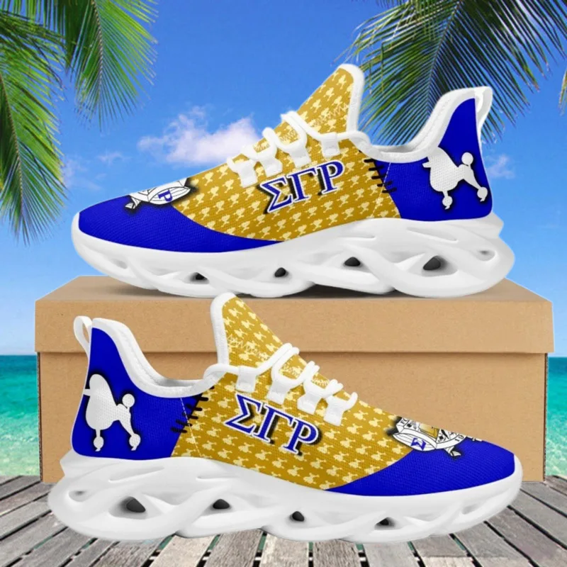 Sigma Gamma Rho Printing Shoes for Women Sorority College Student Girls Flats Summer Sneakers Mesh Shock Absorbing Running Shoes