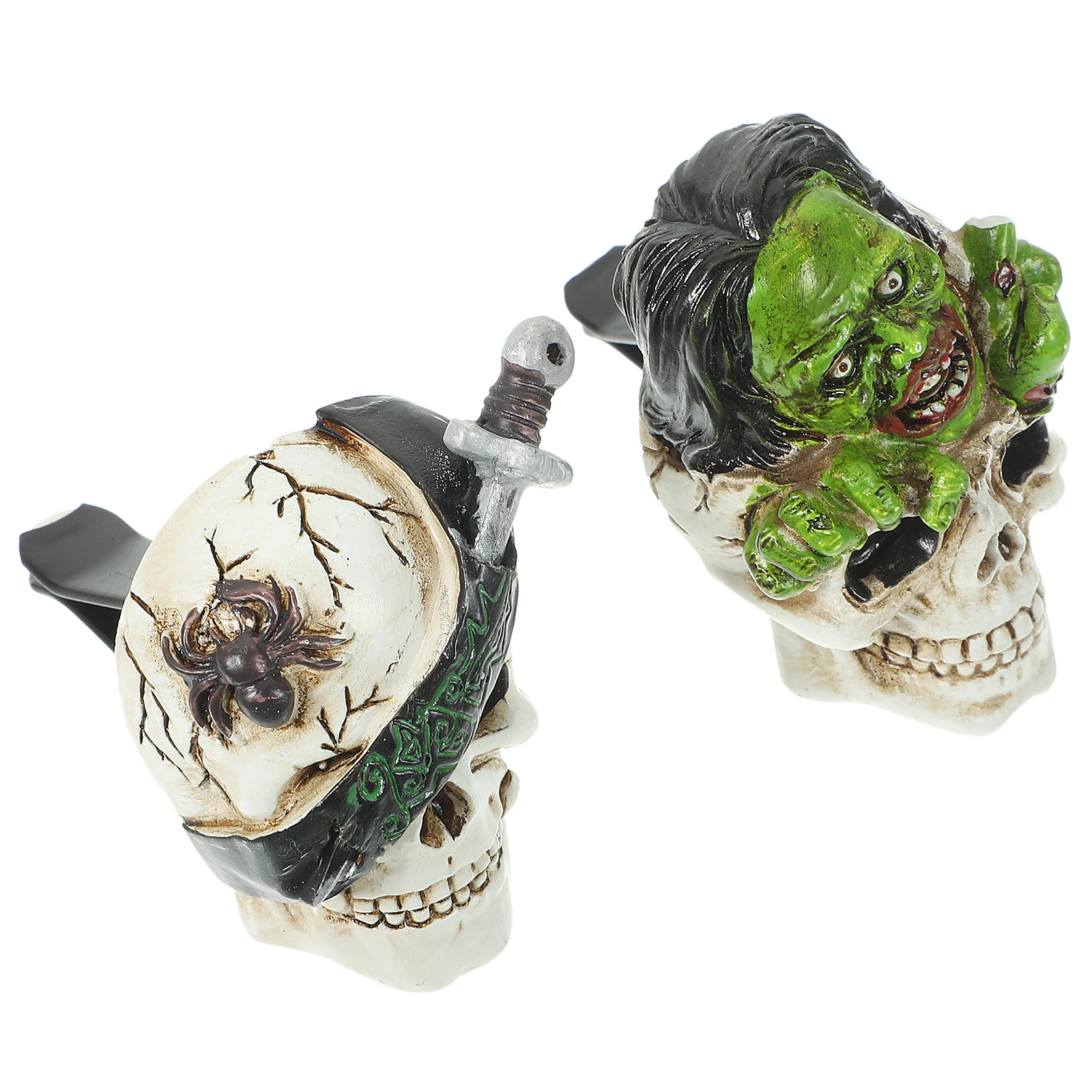 

2pcs Vent Skull Aroma Diffuser Decor Air Freshener Clips Resin Material Lightweight Suitable Most Car Styles Creating Fresh