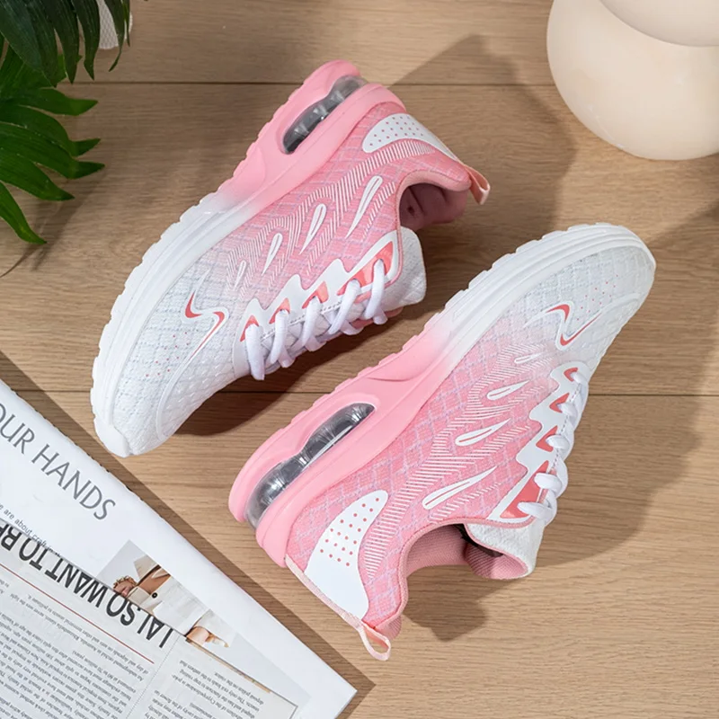 2023 New Women Big Size 36-42 Athletic Running Shoes Purple Pink Girls Air Cushion Sport Sneakers Running