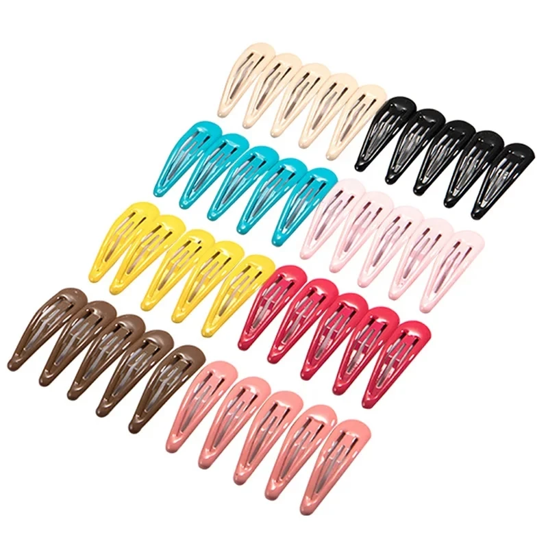 10/20/30/40 New Girls Cute Colorful Waterdrop Shape Hairpins Sweet Hair Clips Kids Barrettes Slid Clip Fashion Hair Accessories images - 6