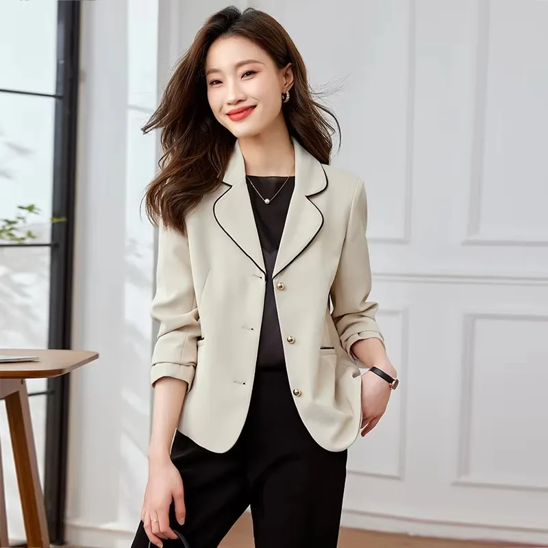 Insozkdg Elegant Short Blazer Women 2024 Autumn New Korean Style Commuter Casual Jackets Female Office Lady Top Hot Sale Coats