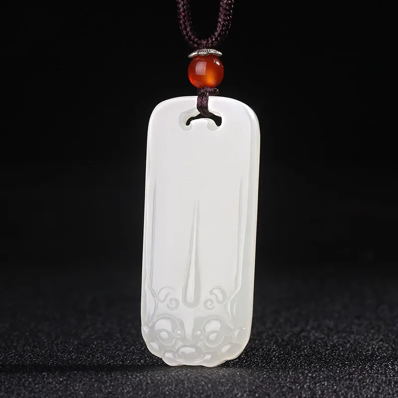 

Ювелирные изделия из натурального нефрита Хэтянь, белого нефрита, двухсторонняя резная подвеска Pixiu