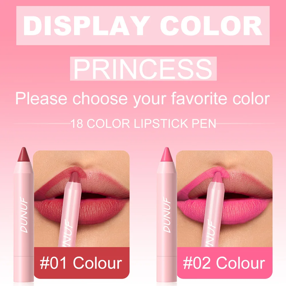 Best-Selling DUNUF Matte Colour Kiss Velvet Feel Blur Slim Lipstick Stick Make up Ultra-Weightless Moisture Lipsticks Cosmetics