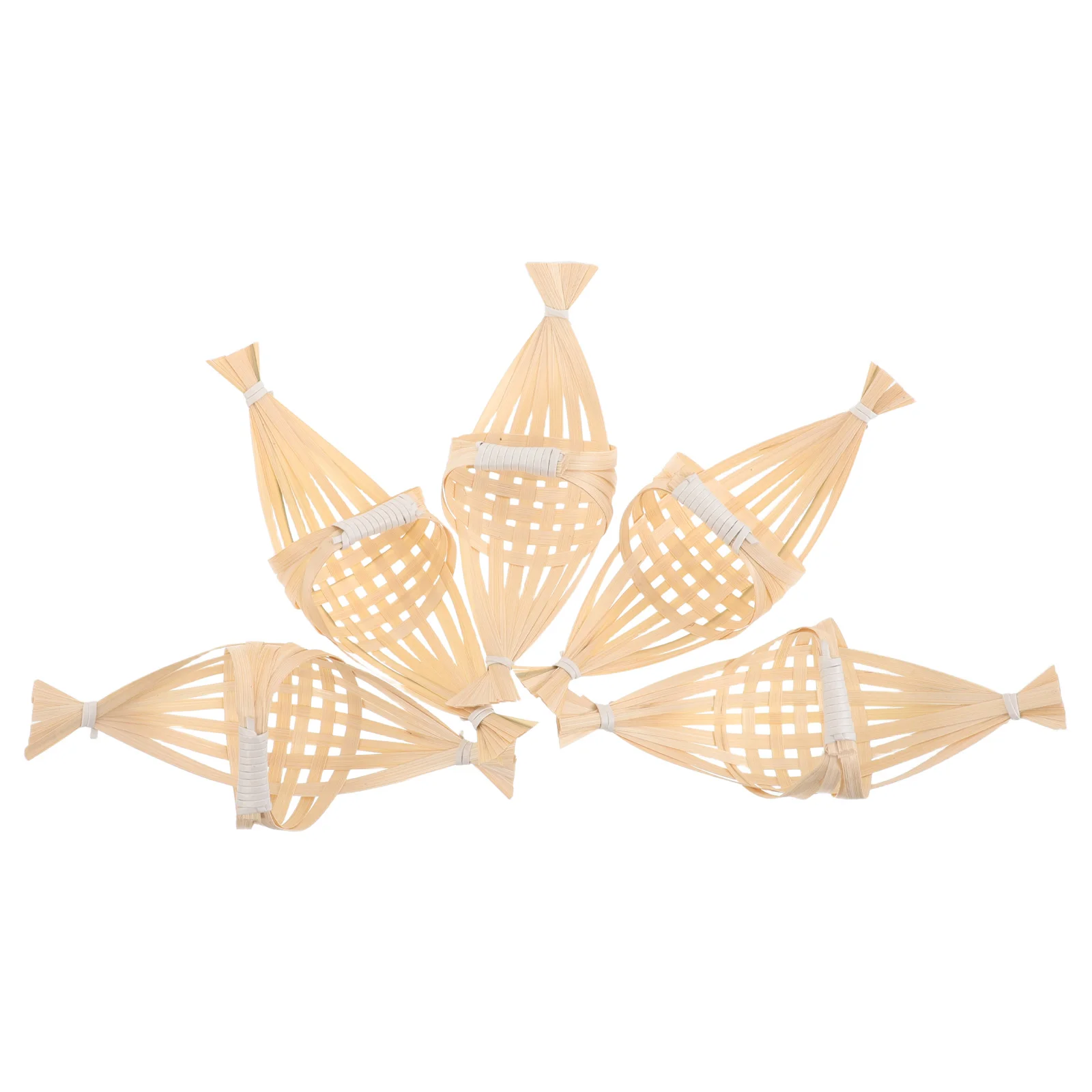 

5Pcs Bamboo Sushi Boat Serving Tray Handwoven Japanese Style Food Display Plate Sashimi Sushi Party Platter