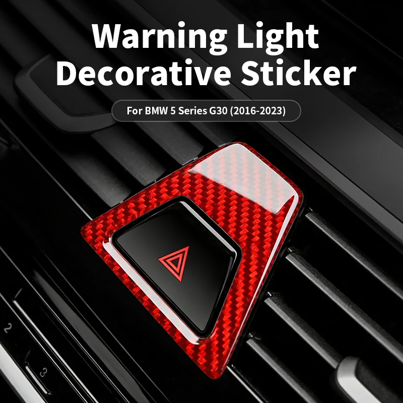 Real Carbon Fiber For New BMW Series Fit for G Chassis Car Hazard Light Trim Styling Sticker Car Interior Tuning Accessories