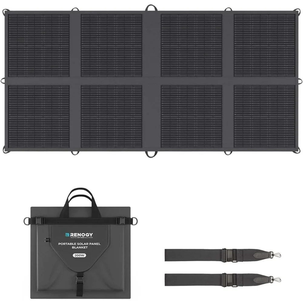 

Renogy 200 Watt Solar Panel Blanket, N-Type Portable Foldable Solar Panels, 25% High Efficiency Lightweight 8-Fold Space-Save, Q