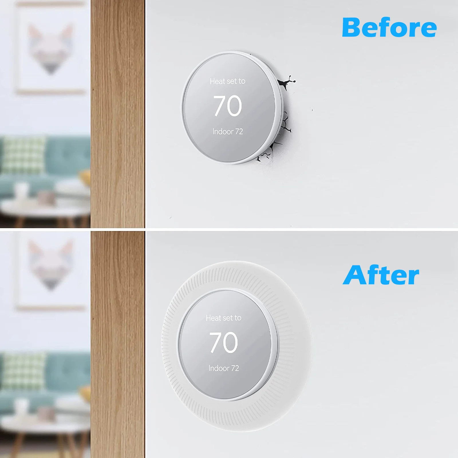 Thermostat Cover Wifi Nest Round Wall Plate Mount Holder Trim Accessory Part for Intelligent