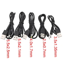 Câble d'alimentation USB type A mâle vers 2.5x0.7, 3.5x1.35, 4.0x1.7, 5.5x2.1, 5.5x2.5mm, connecteur jack 5V, chargeur, ligne arc-en-ciel