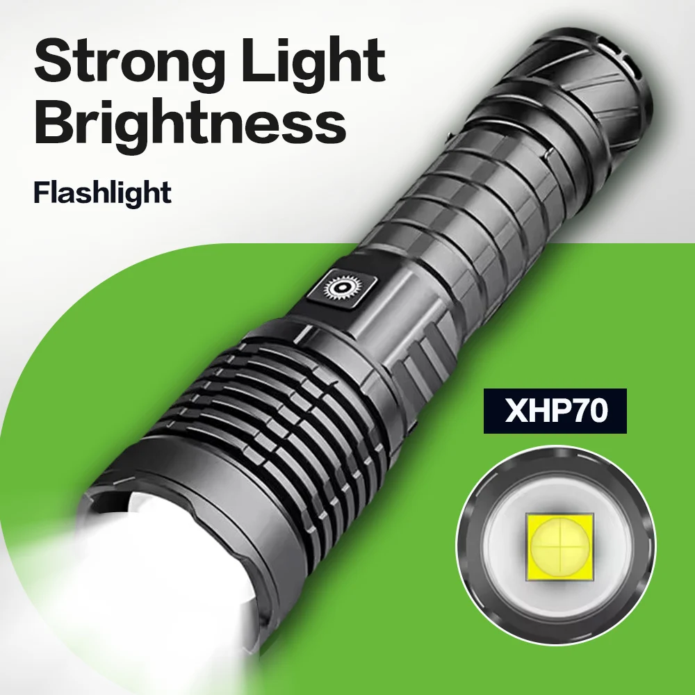 

Светодиодный фонарик высокой мощности, 4-ядерный зум-фонарик TYPE-C, USB перезаряжаемый водонепроницаемый фонарь для наружного кемпинга, рыбалки, светильник
