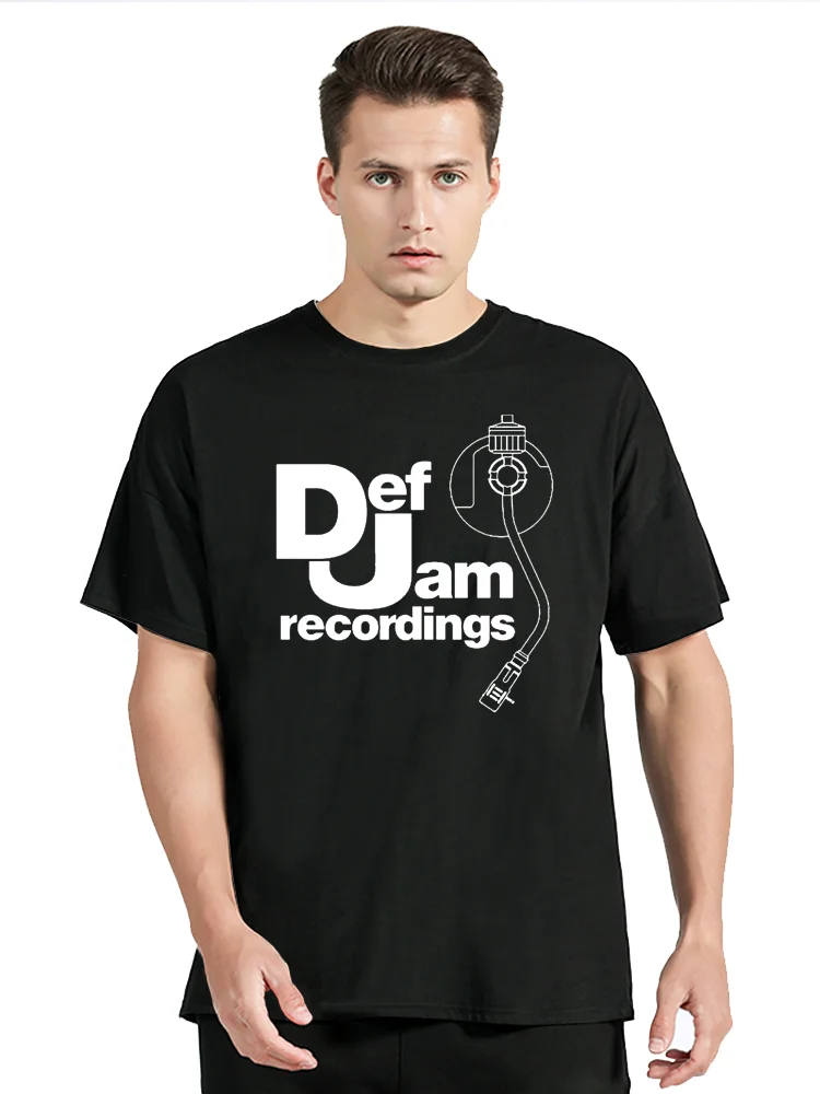 DEF JAM Recordings Logo Classic Rap Hip Hop NAS Printing Cotton Tops Tees Fitness T-shirt Oversized Unisex Tshirt Men's Clothing