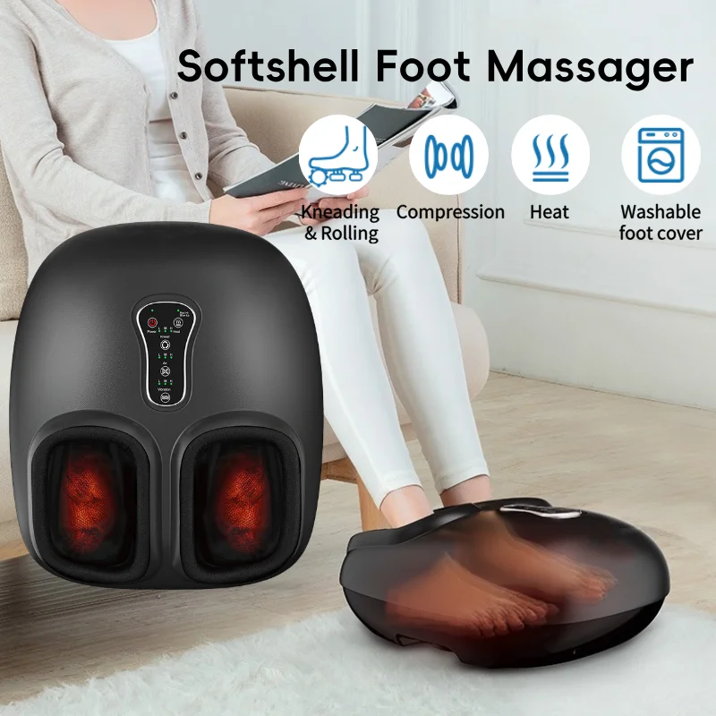 Multiple Modes Shiatsu Foot Massage Machine with Heat Vibration Rolling Airbag Compression Feet Massager for Fatigue Relief Gift
