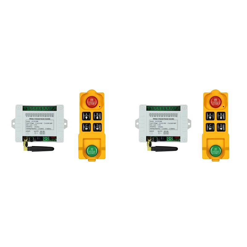 CJSD-2X DC12V 24V 36V 4CH Wireless Remote Control LED Light Switch Relay Output Radio RF Waterproof Transmitter 433Mhz