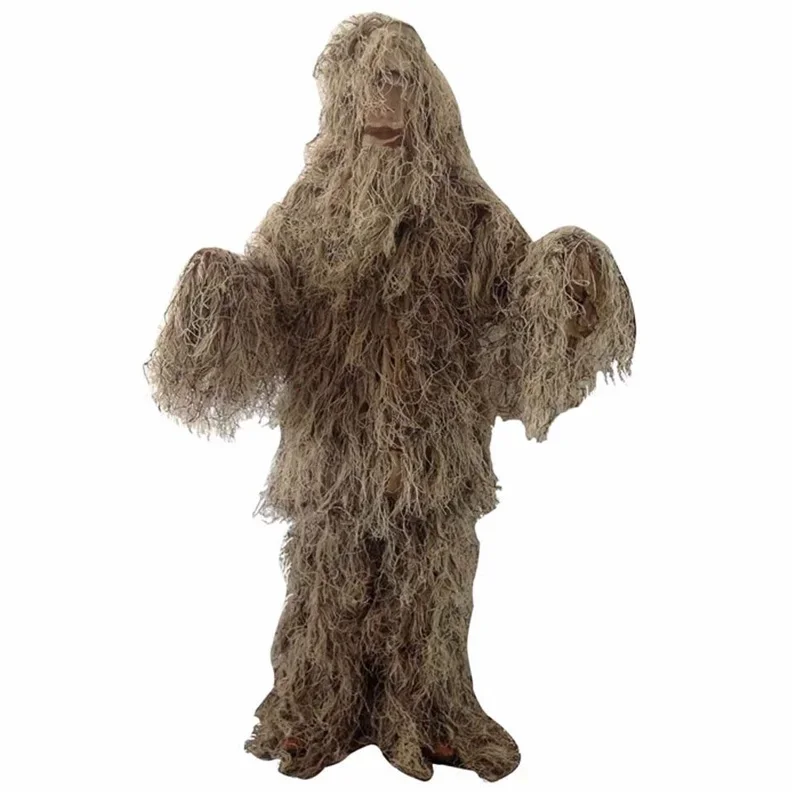 Vêtements ghillie imbibés pour enfants et adultes, chasseur camsalomon, costume de chasse, vêtements d'oiseaux, terre de calcul de l'eau, camouflage du désert, 5 pièces