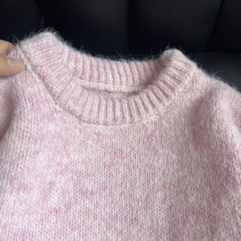 

Autumn Soft Knit Sweaters for Women Winter Thick Warm Loose O Neck Pullover Bf Fashion Casual Simple Solid Jumpers New