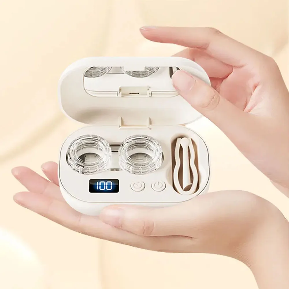 Contact Lens Ultrasonic Cleaning Machine High Frequency Vibration Timing Rechargeable Cleaner Contact Lens Remover Tool