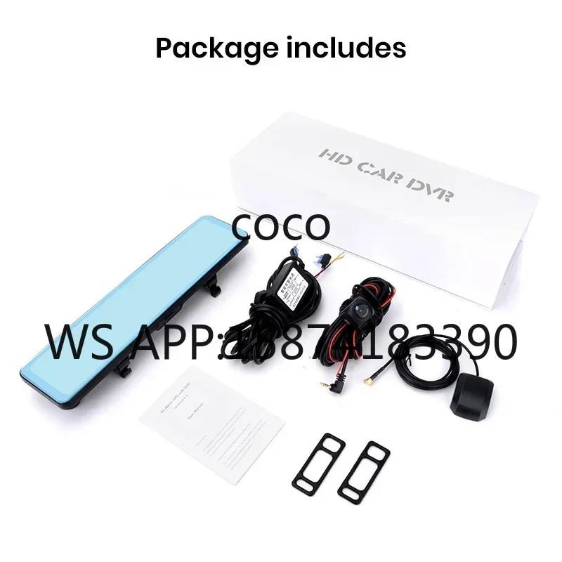 AI Voice Control Triple Screen Car Mirror Camera, Junsun A103 4G Android 8.1 ADAS DVR Dash Cam