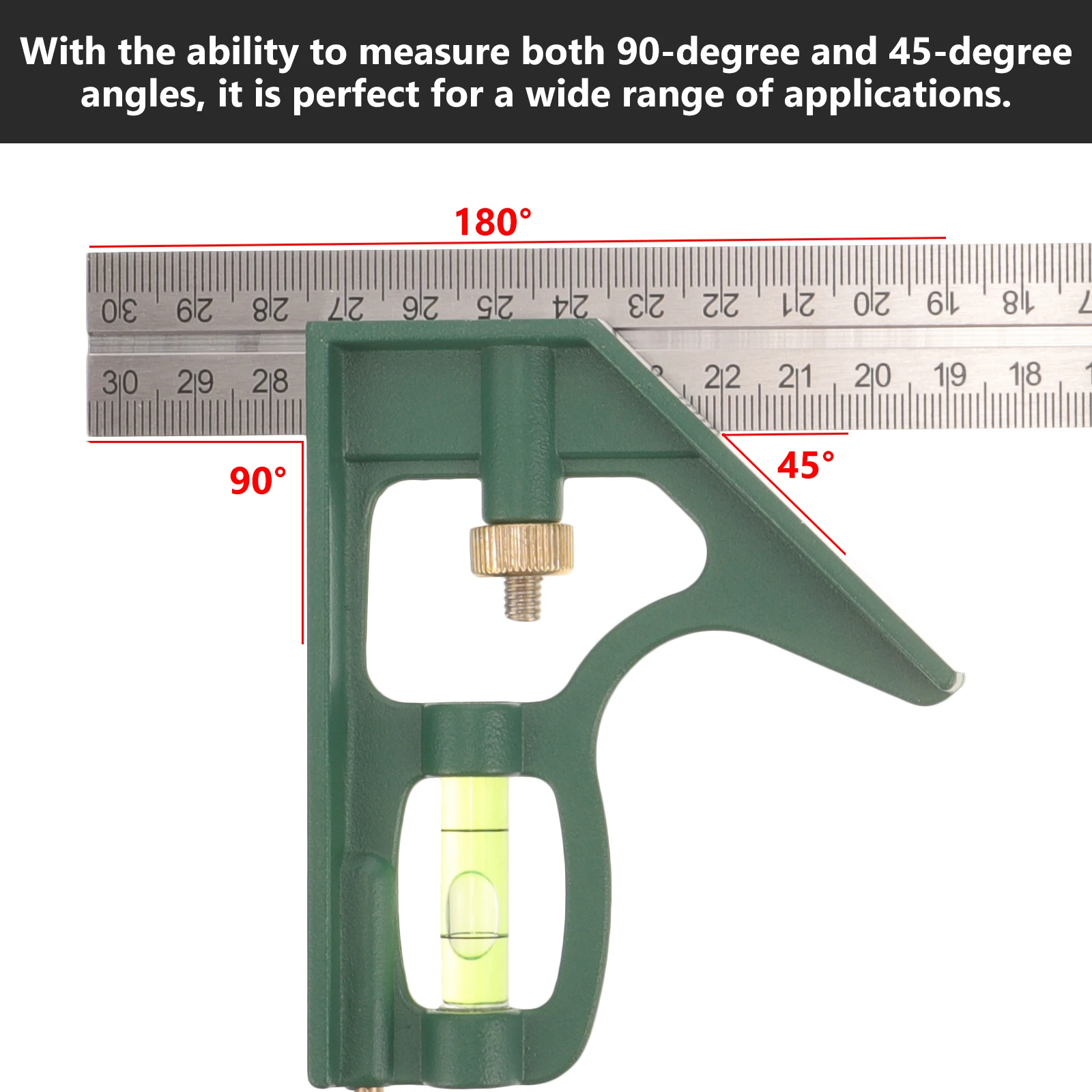 

Stainless Steel Combination Square Right Angle Ruler 90 Degrees Measuring Tool Portable Metal Gauge Precision Markings Durable
