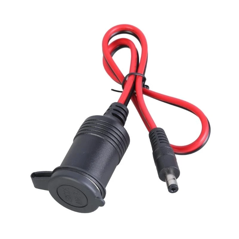 12V-24V 14AWG รถเครื่องชาร์จซ็อกเก็ตแหล่งจ่ายไฟอะแดปเตอร์เสียบปลั๊กหญิงส่วนขยาย K1KF