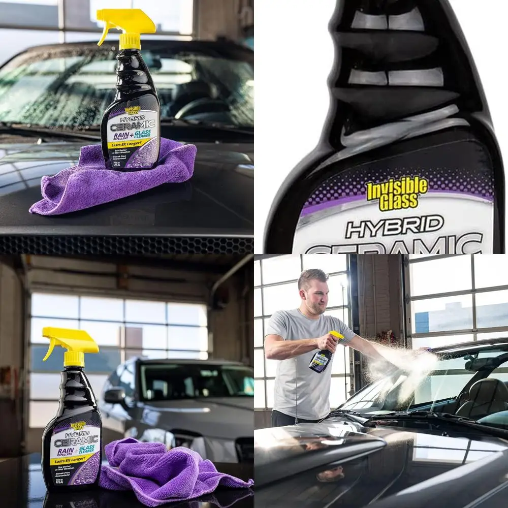 

92183 Hybrid Ceramic Rain Repellent and Glass Cleaner Cleans and Protects Car Windows and Windshields with Long-Lasting Water-Re