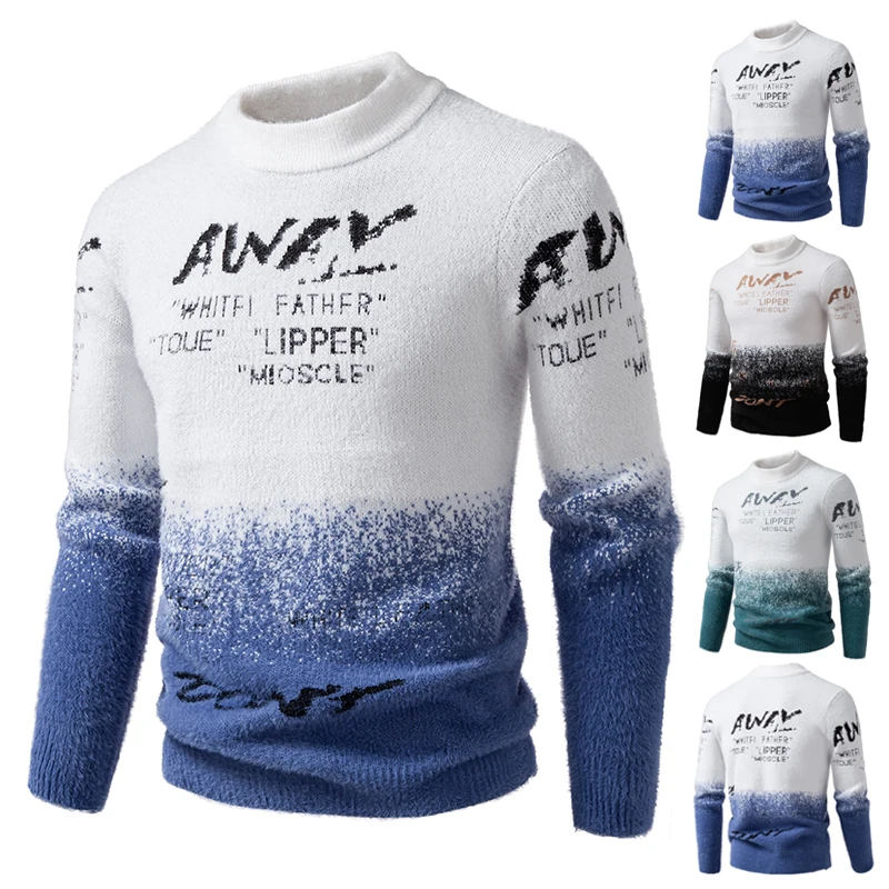 

2025 New High Quality Men's Thick Warm Fashion Long Sleeved Casual Pullover Knitted Sweater Men