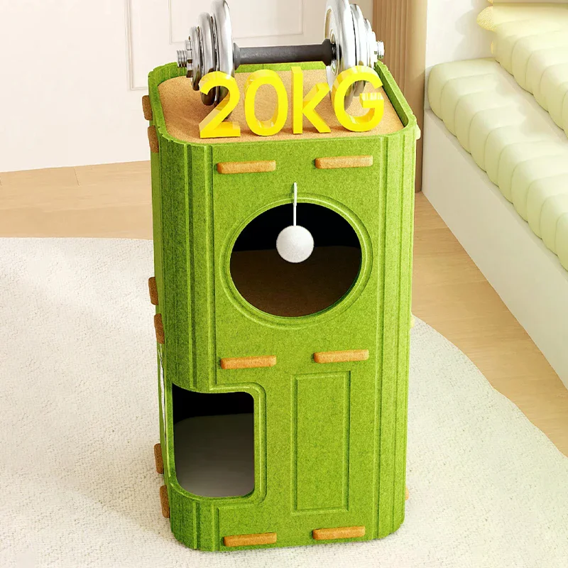 بيت القط فيلا ورأى مقاومة للاهتراء بيت القطط جميع المواسم متعدد الطبقات إطار تسلق القطط الدافئ مزيل الوبر ولوحة الخدش #3