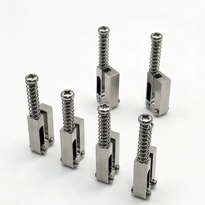 For 6Pcs Stainless Steel Offset Hole Guitar Bridge Saddles Replacement Part