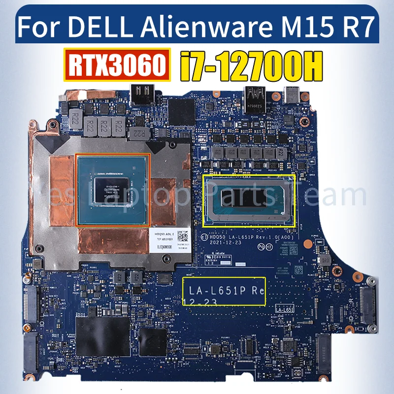 LA-L651P For DELL Alienware M15 R7 Laptop Mainboard SRLD1 i7-12700H RTX3060 GN20-E3-A1 02R5KV Notebook Motherboard