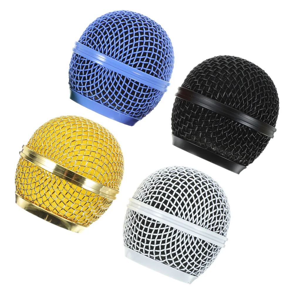 

4Pcs Stylish Microphone Grill Head Replacement: Durable Metal Mesh Mic Cover Enhances Sound Quality For Musicians And Performers
