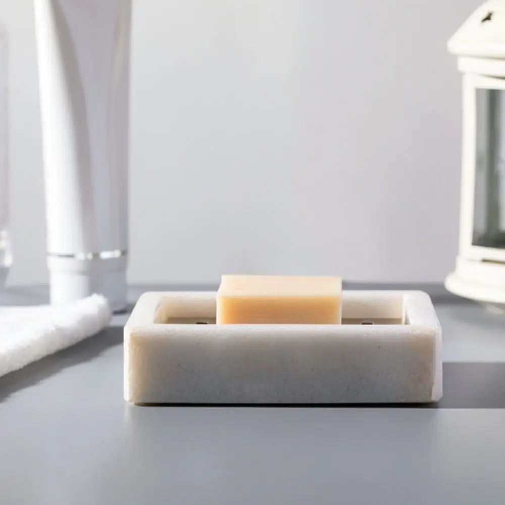 Modern Marble Soap Box Stainless Steel Drainage Tray Soap Holder Durable Double Layer Bathroom Soap Storage Rack