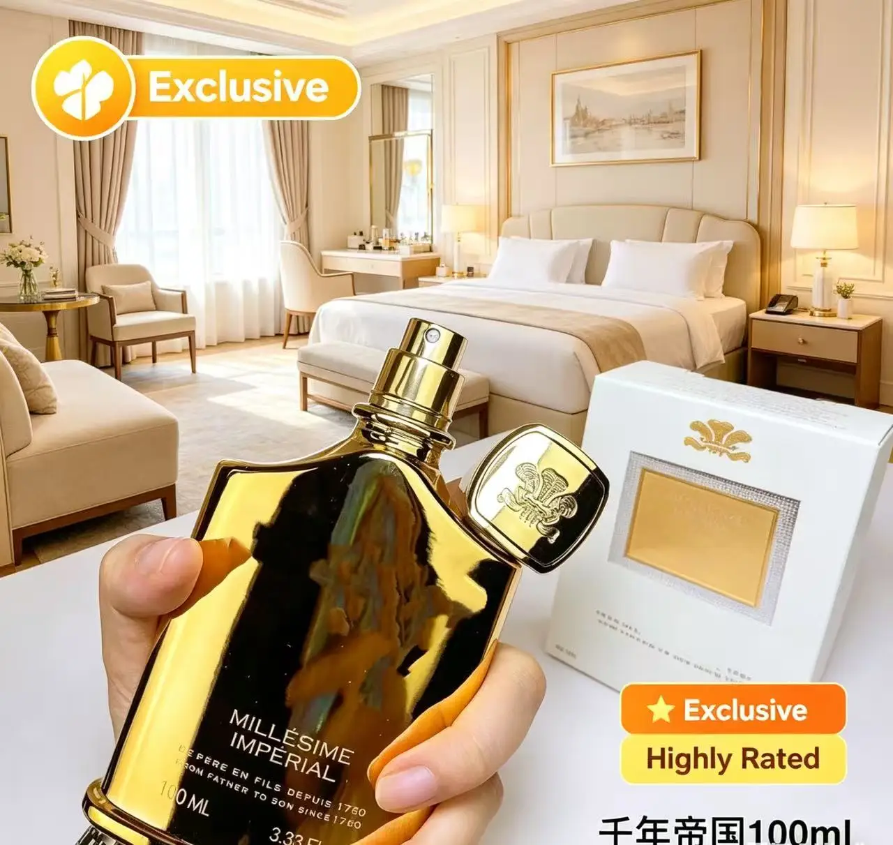 Perfume Masculino Perfect Silver Mountain Water Aventus 100ml, Marca de Lujo, Agua de Napoleón, Colonia Duradera con Aroma Floral y Frutal para Mujer