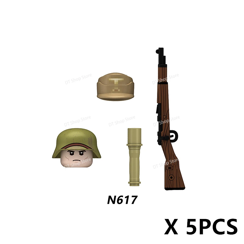 N617-620 Soldier Series Accessories MOC Building Block Mini Figures Mini Characters Educational Boy Toys Christmas Gifts